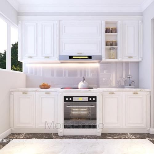  Tủ bếp gỗ tự nhiên tân cổ điển tại chung cư Hei tower